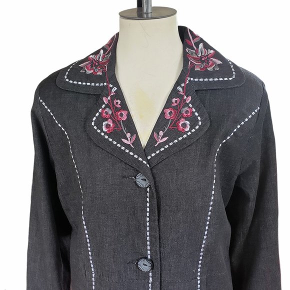 Susan Graver Charcoal Grey Jacket Size Small - Picture 3 of 14